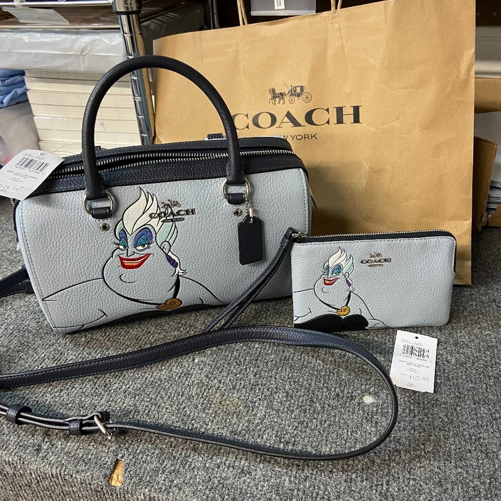 COACH X DISNEY'S LITTLE MERMAID URSALA MATCHING PURSE & WALLET SET, Retired